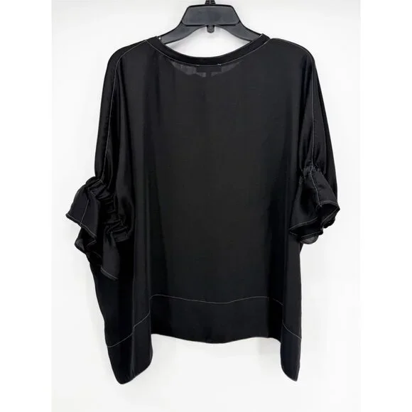 TUTU&LILLI The Kiki - Black Top Blouse Satin L - Picture 4 of 6